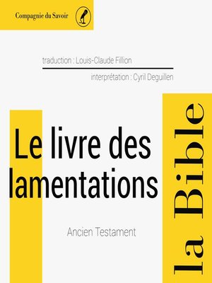 cover image of Le livre des Lamentations